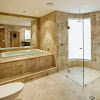 Bathroom Travertine Tile Design Ideas : Travertine Shower Ideas Bathroom Designs Designing Idea : The travertine tile design seems creative, as well, as the material is cut into some shapes.