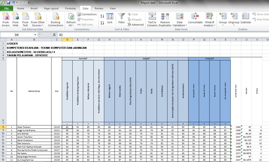 Legger Untuk Raport Excel