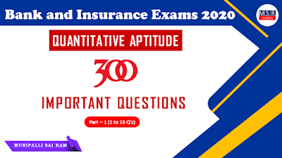 Quantitative Aptitude TOP 300 Questions (Season - 1) - Part 1