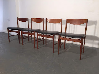 IB Kofod Larsen extendable G Plan dining table and four chairs - OCD Vintage