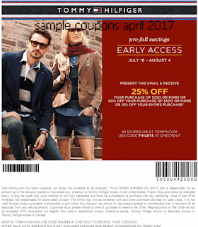 Tommy Hilfiger coupons april 2017