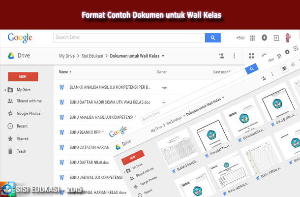 Format Contoh Dokumen untuk Wali Kelas