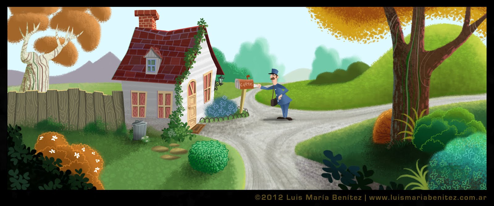 The mail man illustration / Ilustración del cartero © Luis María Benítez
