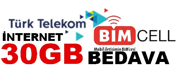 Türk Telekom / Bimcell kullanıcılarına 30GB bedava internet !