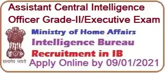 Intelligence Bureau ACIO Recruitment Examination 2020-21