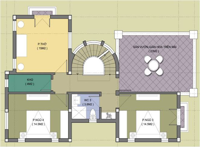 Thiết kế tầng 3, Biệt thự Embassy garden - Mẫu số 1