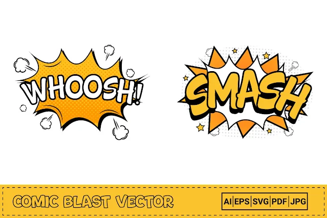 Comic Explosion Set with Cloud Bubbles free download