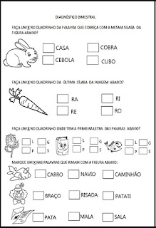 Avaliação diagnóstica 3º ano