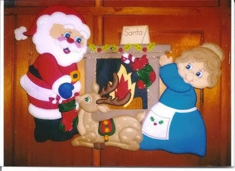 Molde Santa claus en la chimenea