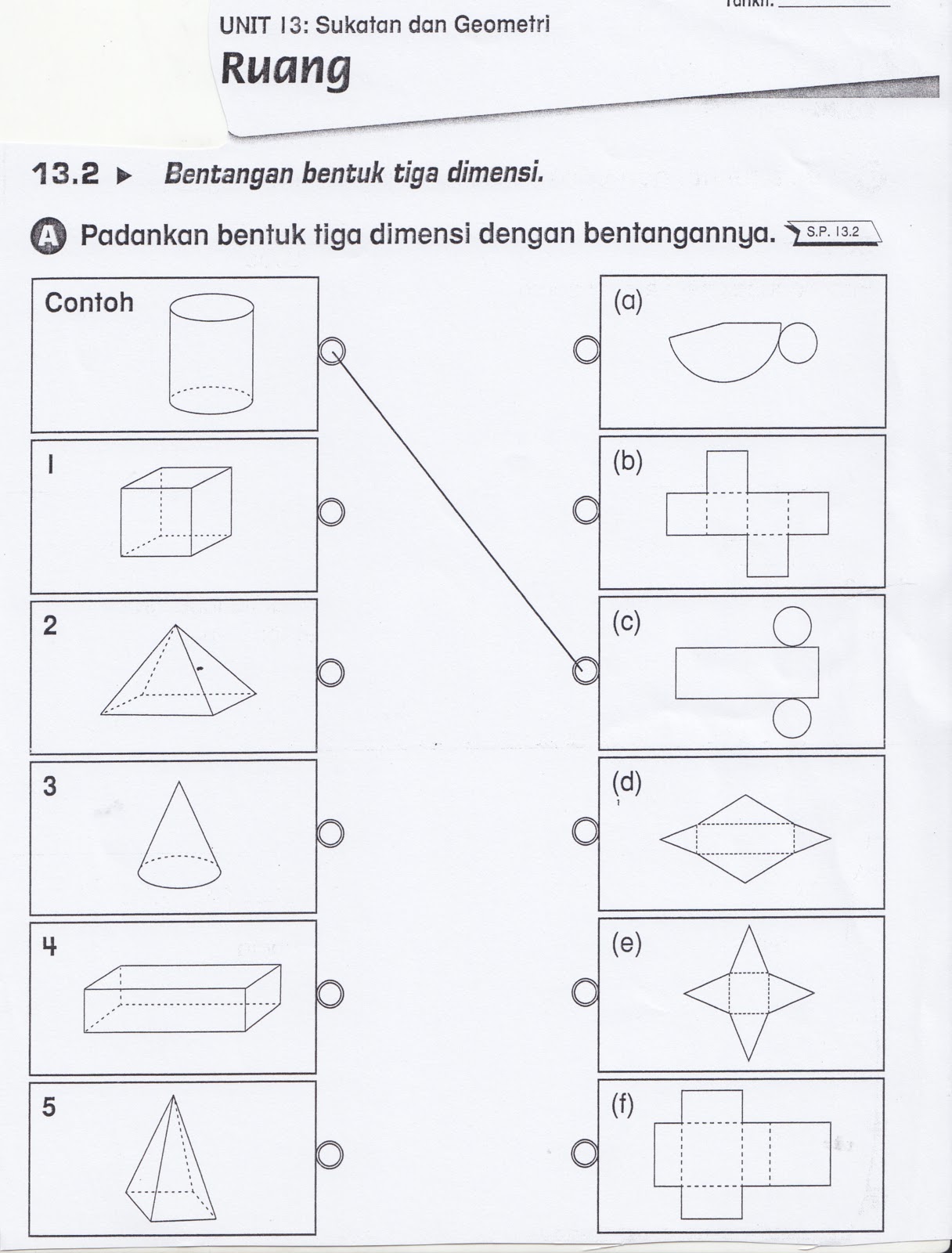 SUDUT MATEMATIK: Lembaran Kerja 9 ( Bentuk 3D )