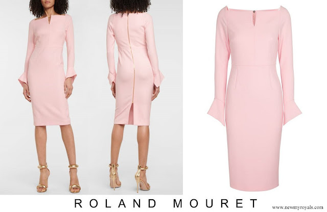 Princess Sofia wore Roland Mouret Garten Crepe Midi Dress In Pink