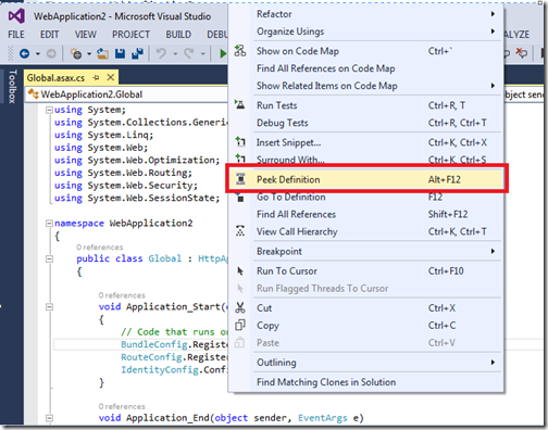PeekDefinitionVisualStudio2013