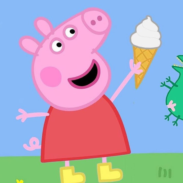 Peppa enjoying ice cream summer wallpaper