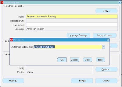 How To Auto Post Journals in oracle