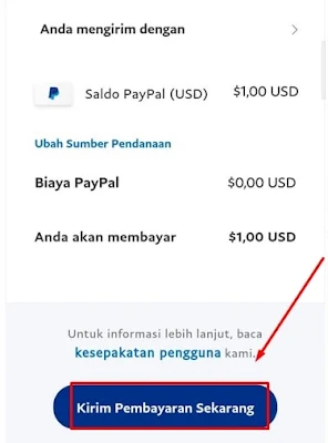 Rincian Pembayaran Paypal