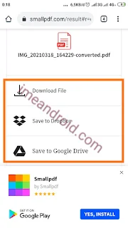 Selesai convert gambar menjadi pdf