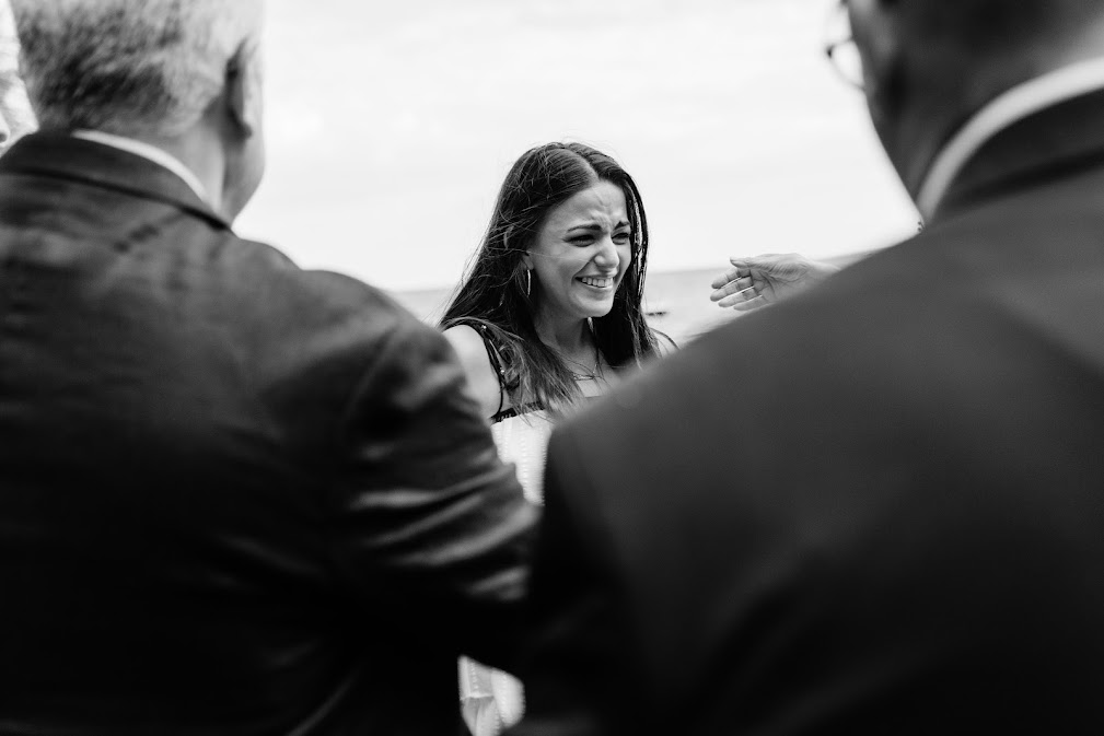 Hugging and congratulations