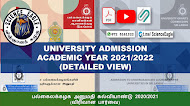 University Admission Academic Year 2021/2022 (Detailed View)