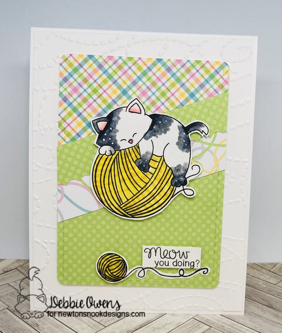 Meow you doing by Debbie features Newton Unwinds and Frames & Flags by Newton's Nook Designs; #newtonsnook, #cardmaking,