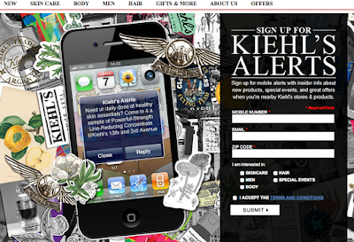 Подписная страница Kiehl's Alert