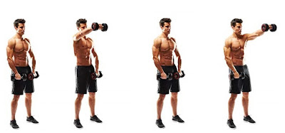 Latihan Otot Bahu Bagian Depan: Dumbbell Front Raises