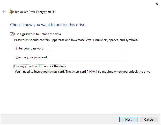 BitLocker Screen on Windows 10