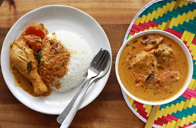 Malaysian Satay Chicken curry with rice and SPICES