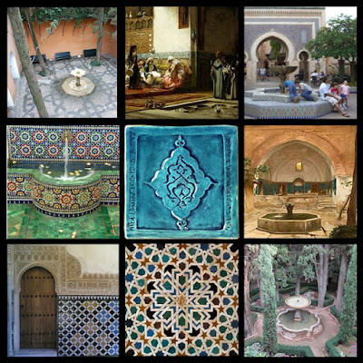 Moroccan Garden Design on Islamic Tile  Moorish Fountain  Moorish Fountain In Garden Design