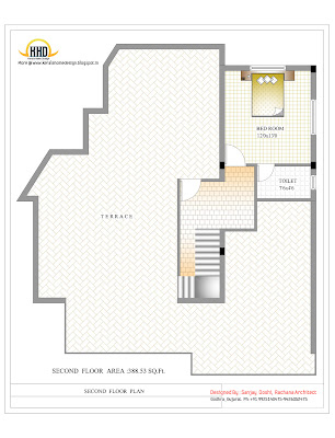 3 Story House - Second Floor Plan- 327 Sq M (3521 Sq. Ft.) - February 2012