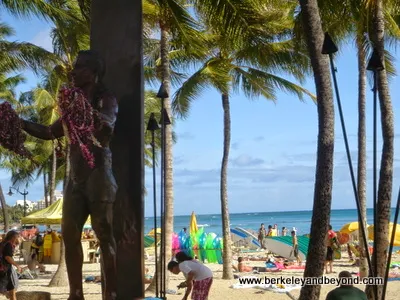 Duke Kahanamoku Statue on Waikiki Beach in Hawaii