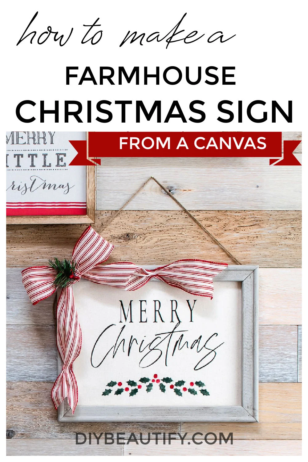 farmhouse Christmas canvas DIY sign