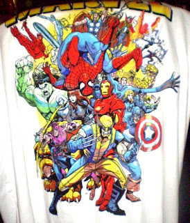 White Marvel Characters T-shirt