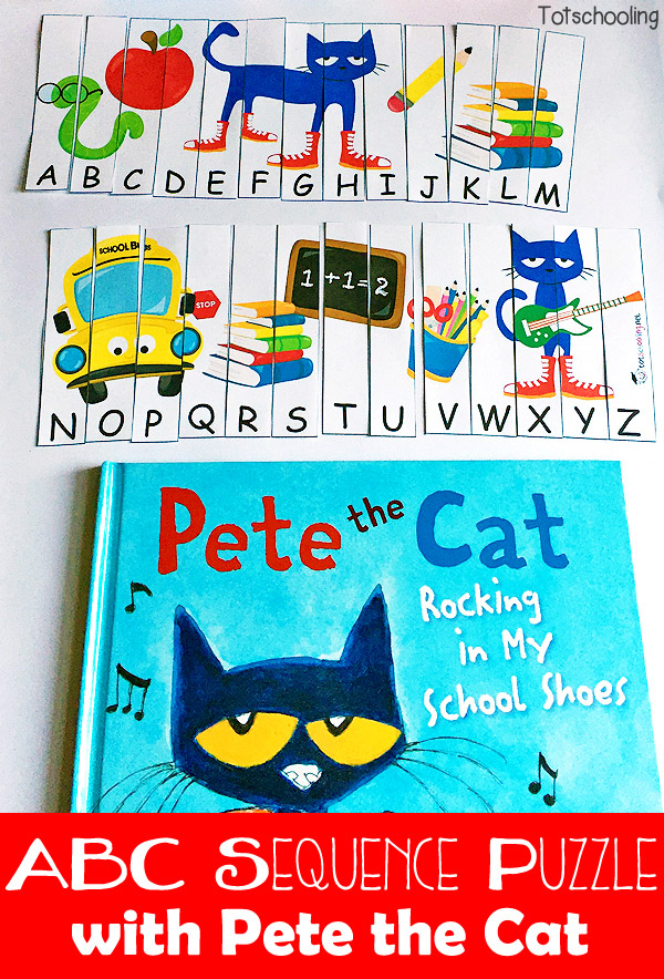 Back To School Abc Puzzle With Pete The Cat Totschooling Toddler Preschool Kindergarten Educational Printables