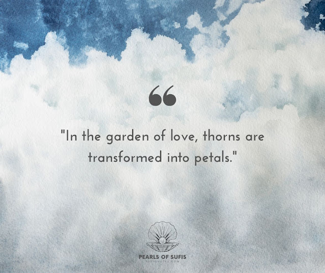 "In the garden of love, thorns are transformed into petals."