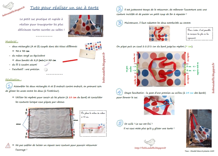 Tuto sac à tarte K / bobinesdefils.blogspot.fr