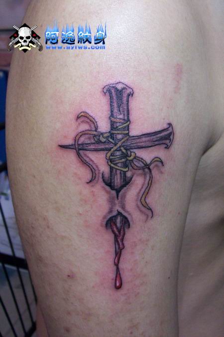cross tattoo art. roman cross tattoos black