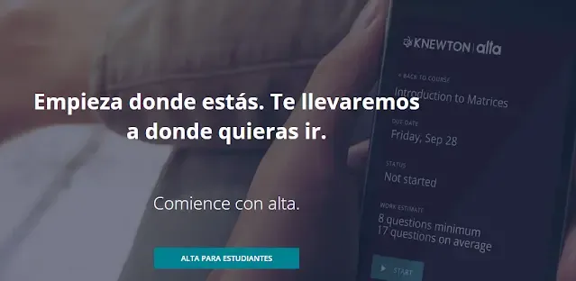 Knewton - Proporcione a cada estudiante exactamente lo que necesita en el momento en que lo necesita con una experiencia de aprendizaje adaptativa personalizada en función de sus necesidades individuales.