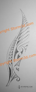 silver fern maori tattoo design