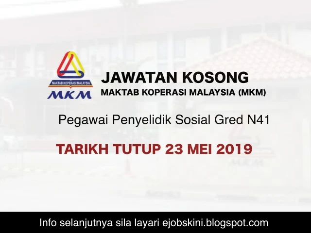 Jawatan Kosong Maktab Koperasi Malaysia (MKM) Mei 2019