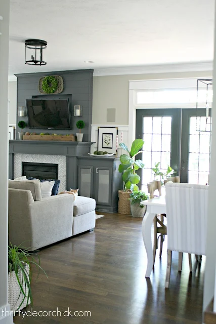 Great room makeover with kitchen and family room