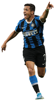 Foto Alexis Sanchez dengan kostum klub Inter Milan