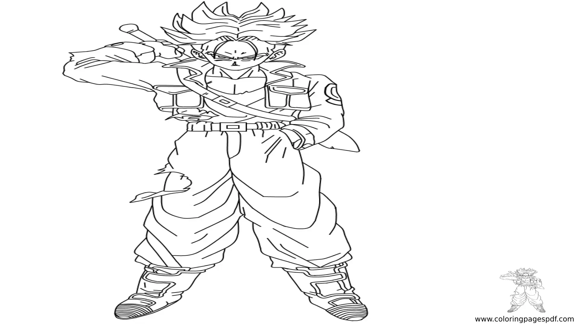 Coloring Page Of Super Saiyan Trunks