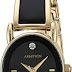 Armitron Women's 75/5423BKGP Diamond-Accented Dial Gold-Tone and Black Bangle Watch