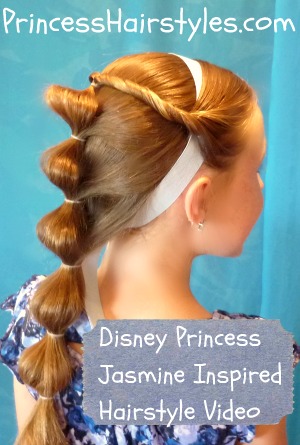 Jasmine's banded ponytail | Disney princess hairstyles, Princess hairstyles,  Hair tutorials easy