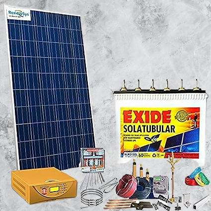 1kWp Off-Grid Solar Combo System with Complete Installation Kit / Long life Low Maintenance batteries