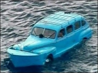 Mercury Cuban Car Floating in the Ocean
