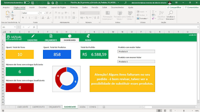 Planilha de Orçamento e Emissão de Pedidos