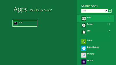 Search cmd in Windows 8