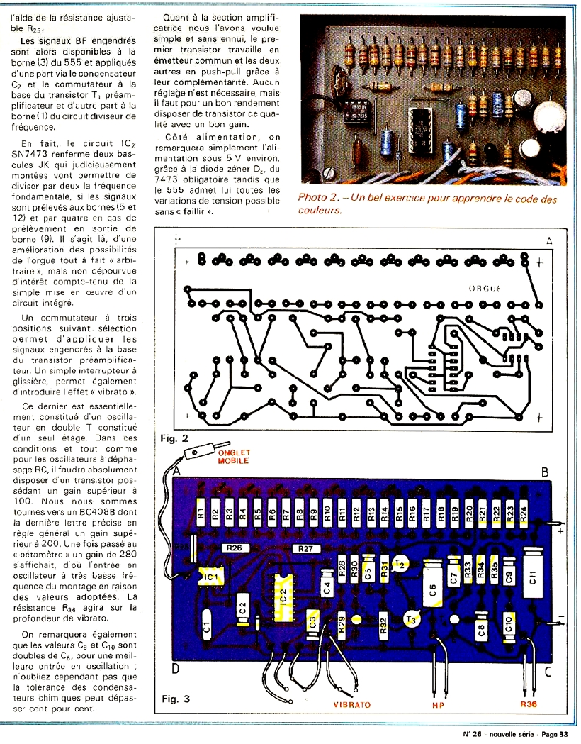 Electronique Pratique n.26  abril 1980 - ORGÃO de 3 OITAVAS com vibrato
