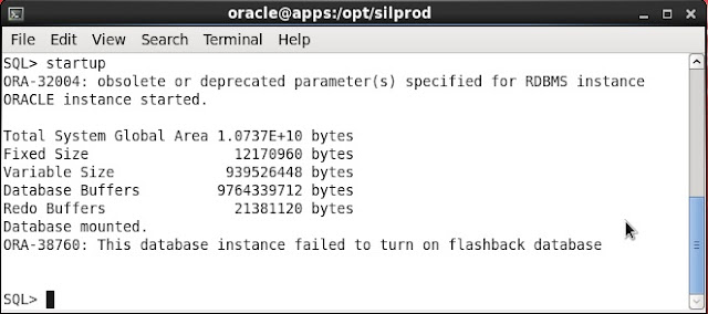  ORA-38760: This database instance failed to turn on flashback database